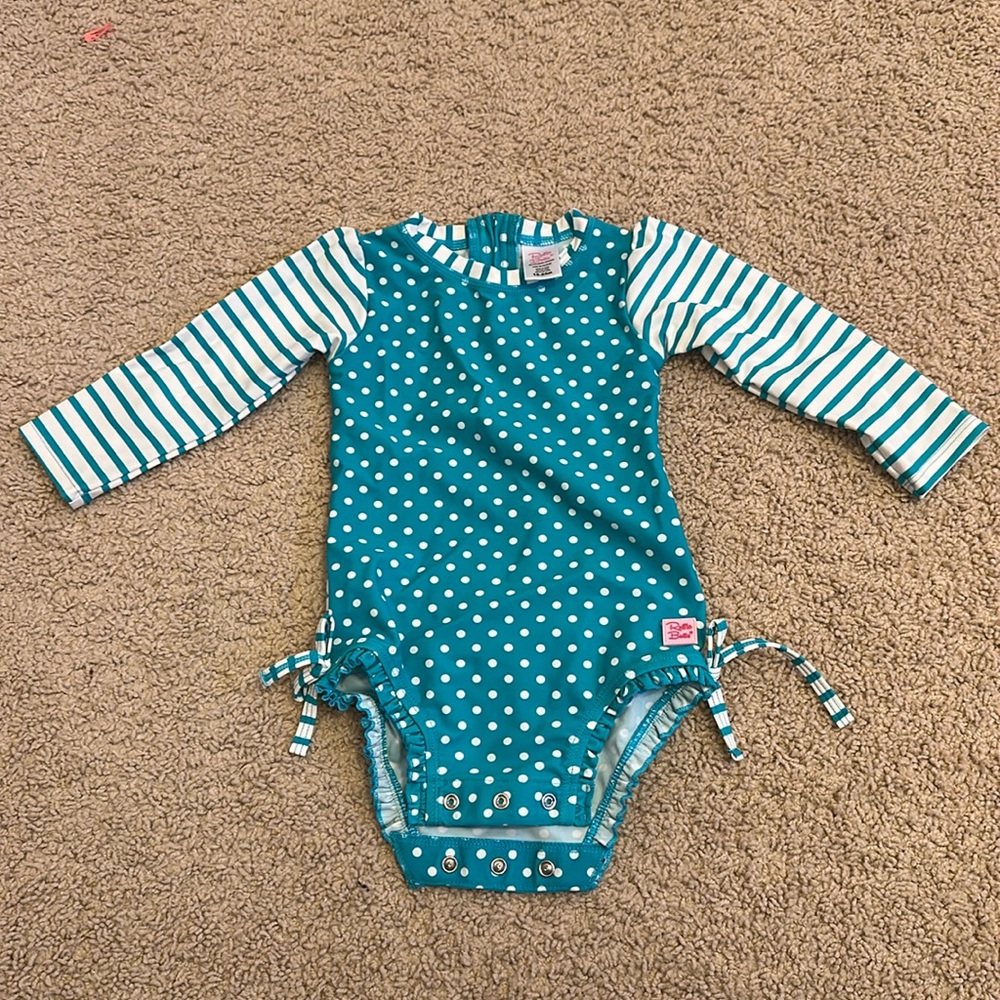 Rufflebutts long sleeve rash guard one piece